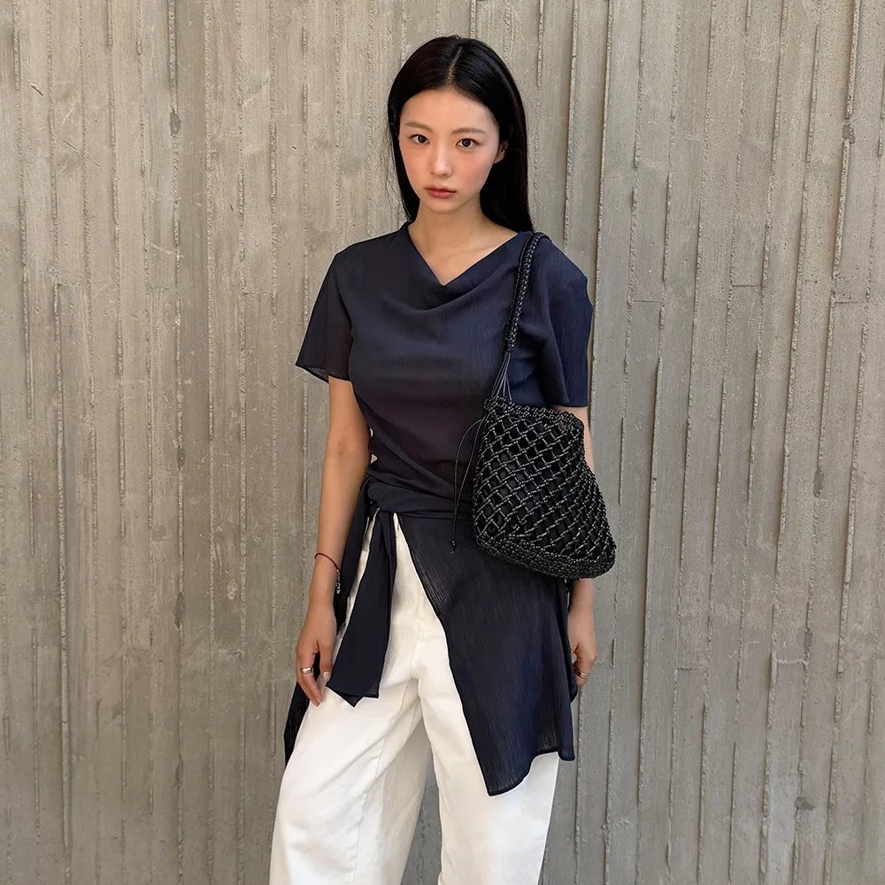 [1st_경은 PICK] Cowl-neck Pleats Blouse B511_23