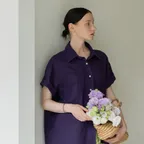 Two Pocket Linen Shirt_Deep Purple