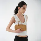 Piping Mini Tote Bag, Sand