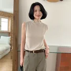 [소령 PICK] Wholegarment loose-high neck sleeveless knit S/OAT [N6PSKT04]
