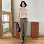 [소령 PICK] Semi curved casual pant Khaki [N6SPT03]