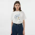 UNISEX DRAWING PUPPY T-SHIRT OFF WHITE_UDTS6B127OW