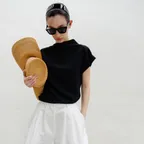 썸머 루 드레이프 탑 블랙
