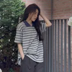 [1차 리오더][with 다희] Stripe collar half t-shirt_3colors
