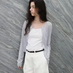 [4차] Light Linen Cardigan - Polar Sky-Blue