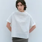 [2차] Mock Neck Check Shirt (White)