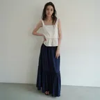 Ray frill skirt_navy