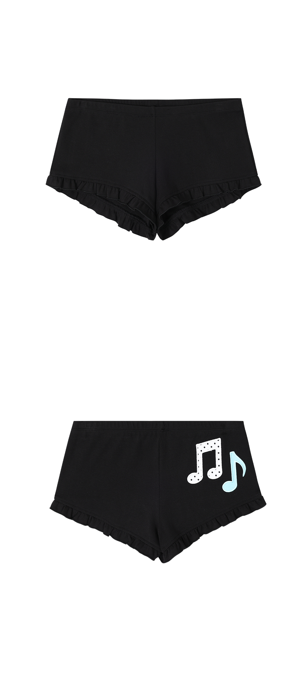FRILL MICRO SHORTS - 2 COLORS BLACK