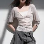 [3rd] Lithe v-neck tee (rosy nude)