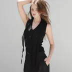 Whisper scarf V knit (black)