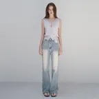 [기장선택] Vertical cigarette denim (light blue)