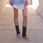 See-Through Open-Toed Knit Socks - Charcoal