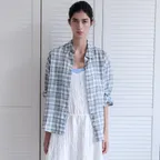 Boho check shirt (blue)
