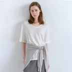 Tencel U-Neck Top - Ivory