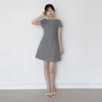 [양양 PICK] Cap-sleeve A-Line Mini Dress / Check(3Color)