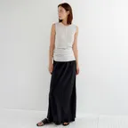 Bilo Button Sleeveless + Muffler Set (Pale Gray)