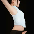 Curve hem tank - mist blue