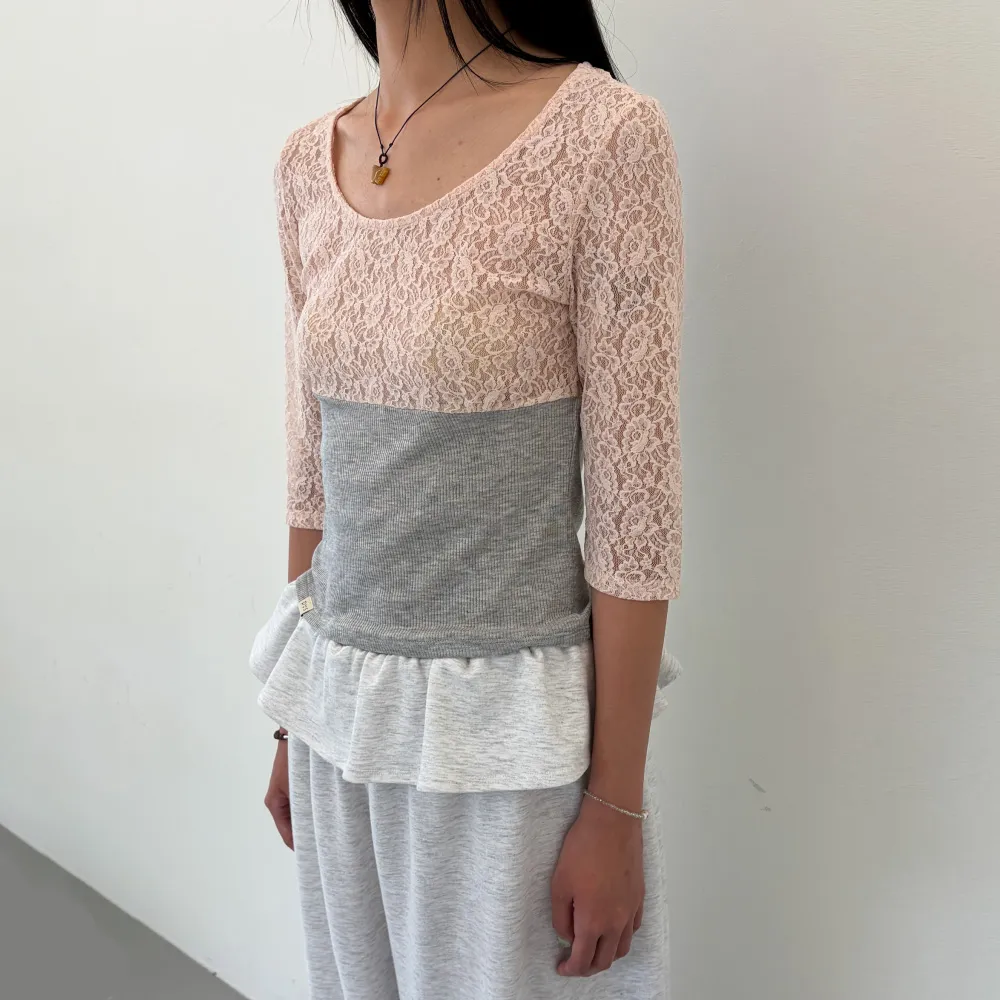 [3차 리오더] Sheer Lace Rib Top / Pink - 감도 깊은 취향 셀렉트샵 29CM