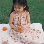 리본 타이백 원피스 - 후르츠