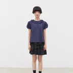 FRILL TUCK BLOUSE (NAVY)