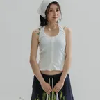Button Point Cami Top_IVORY