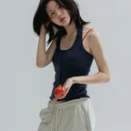 Button Point Cami Top_NAVY