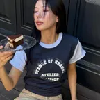 Arch Logo Combi Tee (W)_Navy [KR265PWT451]
