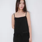 cupro sleeveless top (black)