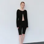 Linen Long Sleeve Cardigan(Black)