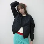 2WAY LIGHTWEIGHT SHIRRING JACKET_NAVY