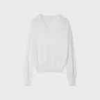 Linen V-neck Knit (Ivory)