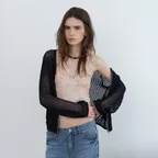 Salt net cardigan - black