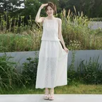 CROCHET LONG SKIRT_WHITE
