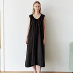 [29CM단독]Shirred Crisp Maxi Dress (Charcoal)
