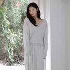 Cloud V-Neck Top_Light Grey