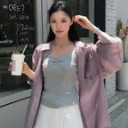 [6차] SHEER STRIPE OVERSIZED SHIRT (BL-4412)