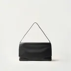 Soft flap small shoulder bag (Black)