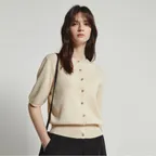 (더아이잗) 린넨 메탈 버튼 라운드넥 가디건 ISTP1CD411