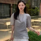 [플루비 PICK] SHEER HALTER NECK TOP SET S (BL-4449)