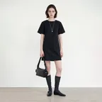 아르멜 오버사이즈 벨티드 미니 드레스_블랙 / ARMELLE OVERSIZED BELTED MINI DRESS_BLACK