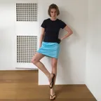 SATIN MINI SKIRT_BLUE
