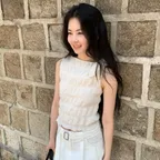 Smoke shirring blouse_cream