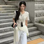 Cowl-neck Pleats Blouse B511_03