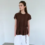 veil pleats blouse (brown)