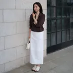 [꼬민지 PICK] [8차 리오더] Crunch Maxi Skirt_White