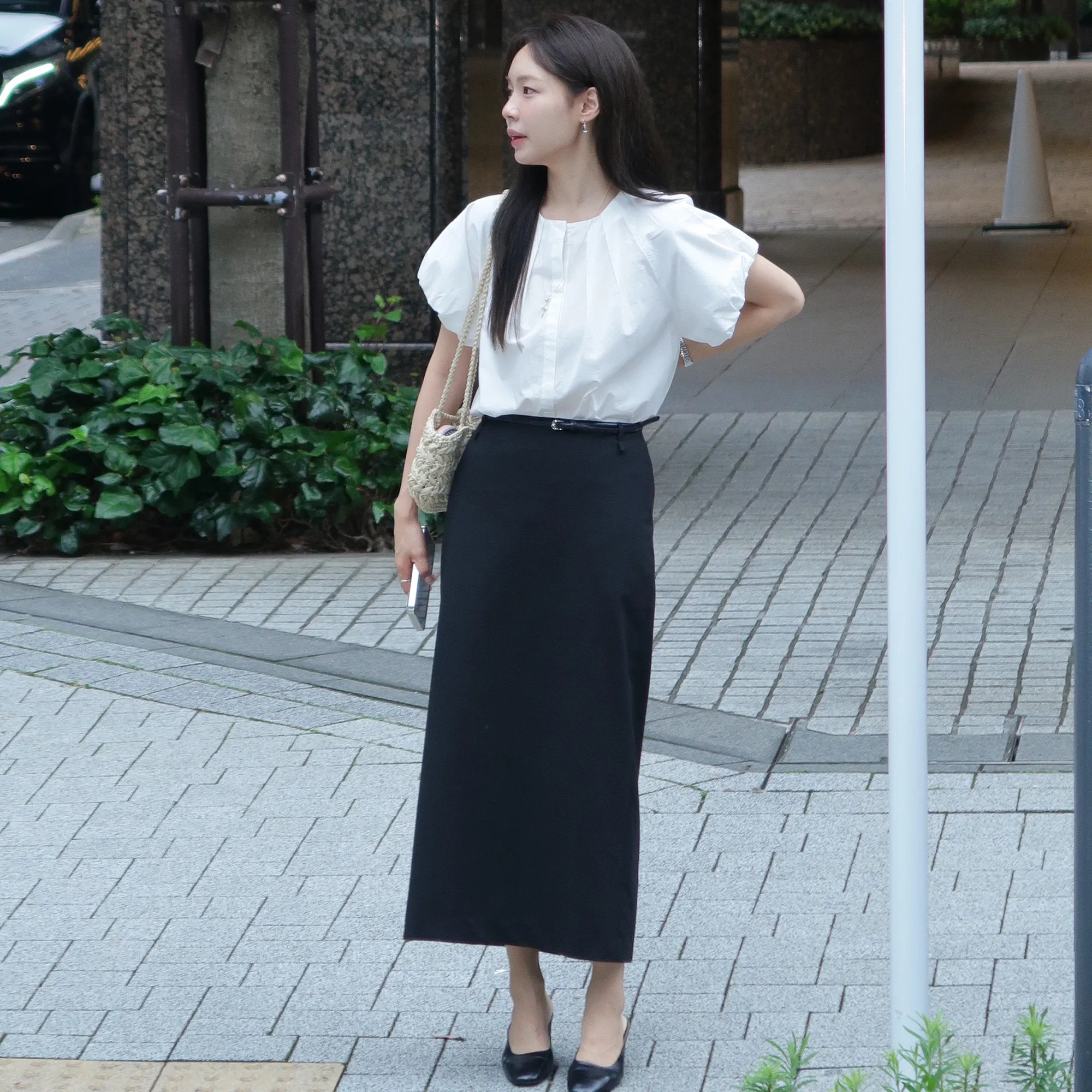[꼬민지PICK] STANDARD FIT SUMMER LONG SKIRT - BLACK