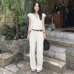 [3일 특가][곰송이 Pick] Classic tuck detail cotton denim pants [TISU05DP01]_White