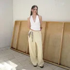 [3rd] Zest banding wide pants - Vanilla