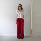 [4th] Zest banding wide pants - Red