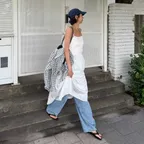 SHIRRING SLEEVELESS LONG DRESS_IVORY